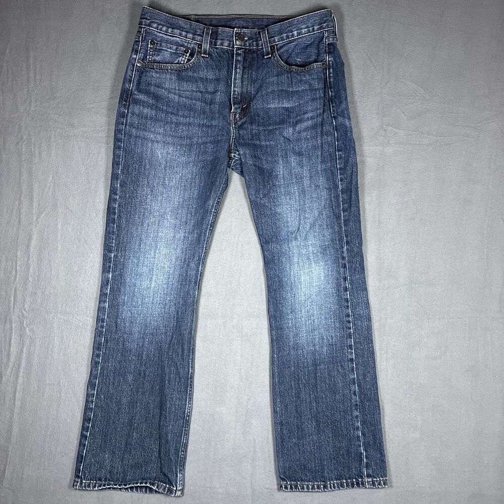 Levis Jeans Mens 32x30 Blue 527 Slim Bootcut Western Cowboy Faded Denim Pants